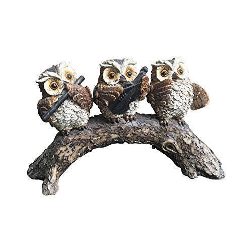 Comfy Hour Farmhouse Home Decor Collection 8" Three Owls Decoration, Polyresin