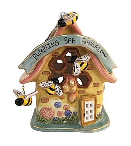 Blue Sky Clayworks Ceramic Bumbling Bee Bungalow Candle House