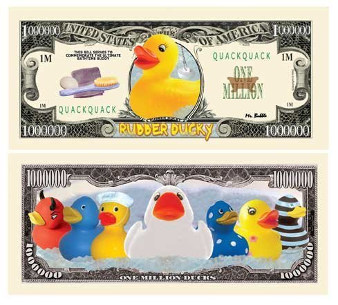 American Art Classics Pack of 100 - Rubber Ducky Million Dollar Collectible Novelty Bill (Not Real Currency) - Fun Item for Jeepsters, Jeep Clubs and Lovers of Jeeps