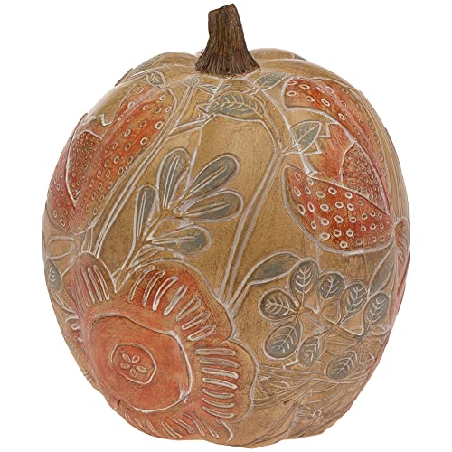 Boston International Pumpkin D‚àö¬©cor Autumn & Fall Decorations, Tall, Carved Floral