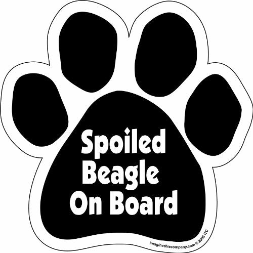 Imagine This Company Paw Car Magnet, Spoiled Beagle on Board, 5-1/2-Inch by 5-1/2-Inch