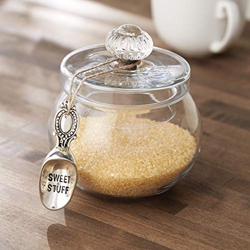 Mud Pie Circa Door Knob Glass Sweets Jar, jar 4 3/4" x 3 3/4" dia | scoop 3", Glass