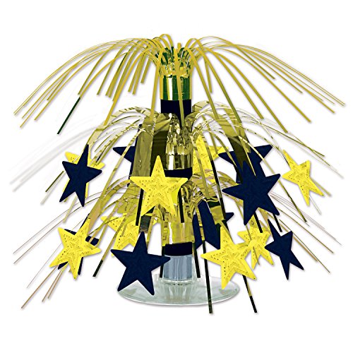 Beistle Star Mini Cascade Centerpiece, 7.5", Black/Gold