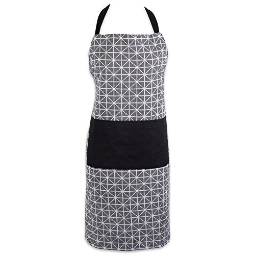 DII Design Triangle Jacquard Collection Cotton Kitchen, Apron, Gray