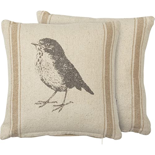 Primitives By Kathy 112070 Sparrow Throw Pillow, 10-inch Square