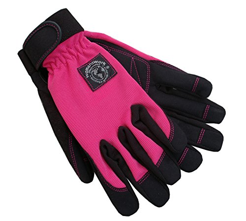 Womanswork 502L Stretch Gardening Glove with Micro Suede Palm, Hot Pink, Large