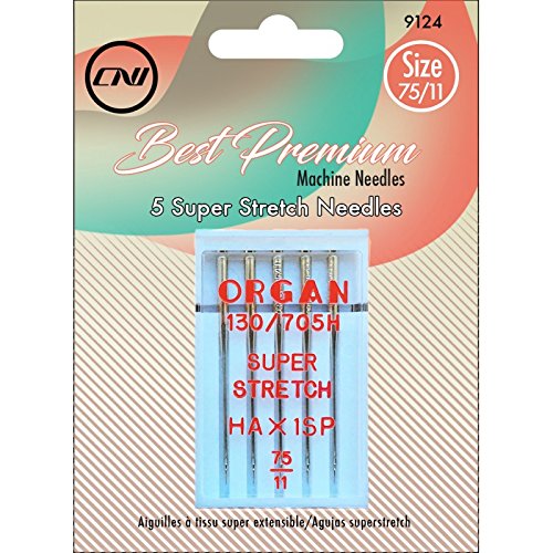 CLOVER Best Premium Machine Needles Super Stretch, 5 Piece