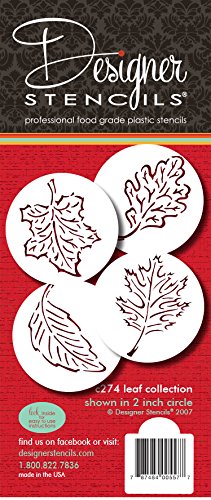 Designer Stencils Fall Leaves Cookie Stencils, Beige/semi-transparent