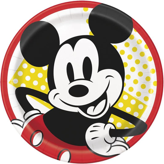 Unique Industries Unique Disney Mickey Mouse Round Dinner Paper Plates 9", 8 Pcs