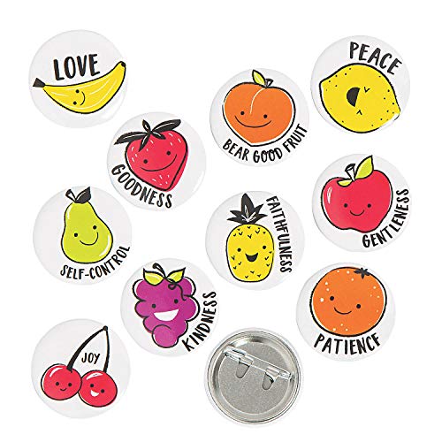 Fun Express Mini Fruit of the Spirit Buttons - Jewelry - 48 Pieces