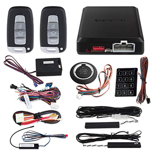 EASYGUARD EC002-K-NS Intelligent car Alarm kit with Passive keyless Entry Automatically Lock Unlock car Door Remote Start Push Start and Touch Password Entry Shock Sensor