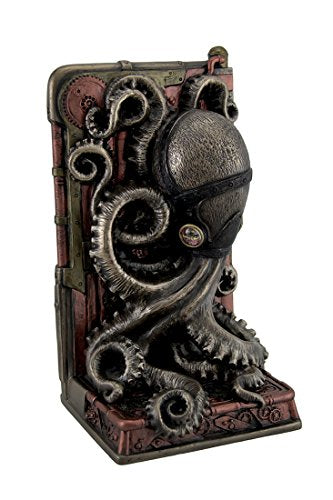 Unicorn Studio Resin Decorative Bookends Steampunk Octopus Bronze Finished Single Bookend 3.75 X 8 X 4.5 Inches Bronze