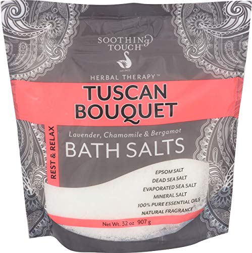 Soothing Touch Rest & Relax Tuscan Bouquet Bath Salts Lavender Chamomile & Bergamot, Floral, 32 Oz