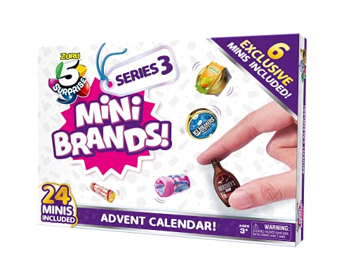 5 Surprise Mini Brands Series 3 Limited Edition 24-Surprise Pack Advent Calendar with 6 Exclusive Minis by ZURU