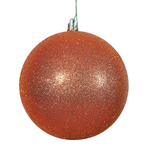 Vickerman 8" Burnished Orange Glitter Ball Ornament