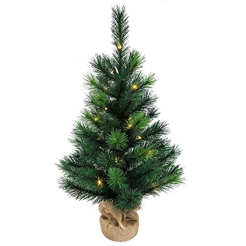 Kurt Adler Adler 2.5-Foot Battery-Operated Miniature Pine Christmas Tree, Multi