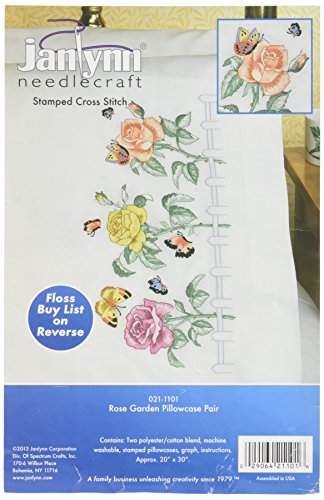 Design Works Crafts Janlynn Embroidery Kit Rose Garden Pillowcase Pair