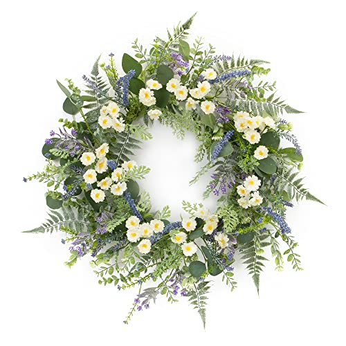Melrose 85525 Mixed Floral Wreath, 22" D, Plastic/Polyester
