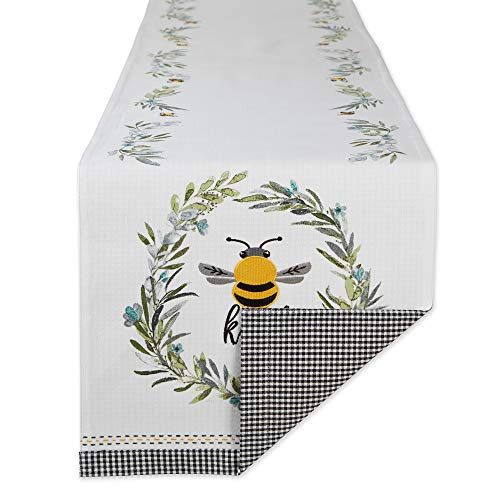 DII Honey Bee Collection Kitchen, Reversible Table Runner, 14x108