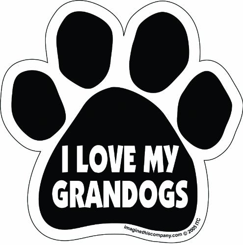 Imagine This Company Paw Car Magnet, I Love My Grandogs, 5-1/2-Inch by 5-1/2-Inch