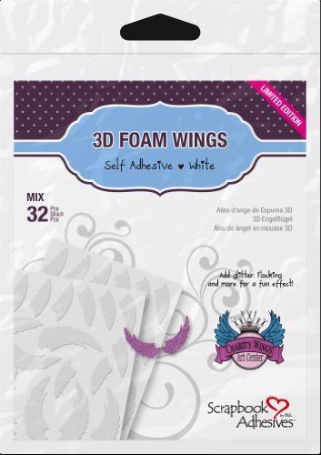 Scrapbook Adhesives by 3L 3L Corporation Self-Adhesive Scrapbook Foam Embellishment Shapes, Angel Wings