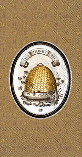 Boston International Celebrate the Home Lori Siebert 3-Ply Paper Guest Towels/Banquet Napkins, The Honey Bee, 16-Count