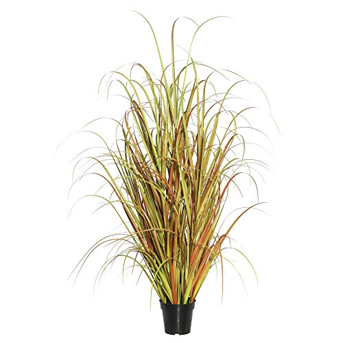 Vickerman Everyday 48" Artificial Mixed Brown Grass With Black Plastic Pot - Faux Grass Plant Decor - Home Or Office Indoor Greenery Accent