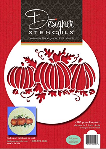 Designer Stencils Pumpkin Patch Cake Stencil, Beige/semi-transparent