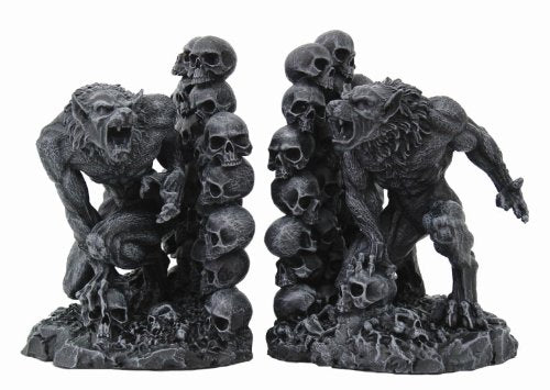 Pacific Trading Giftware Werewolves Werewolf & Skulls Fantasy Set of Bookends Book Ends