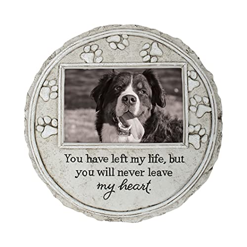 Carson 12509 My Heart Picture Frame Garden Stone, 9.5-inch Diameter