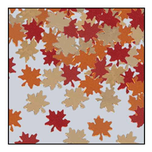 Beistle Fanci-Fetti Autumn Leaves (copper, gold, red) Party Accessory  (1 count) (1 Oz/Pkg)