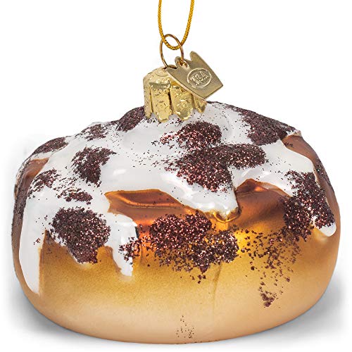 Kurt Adler NB1650 Noble Gems Cinnamon Bun Hanging Ornament, 4-inch Height, Glass
