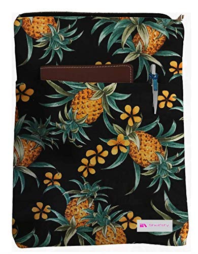 Shelftify Pineapple Book Sleeve - Book Cover for Hardcover and Paperback - Book Lover Gift - Notebooks and Pens Not Included
