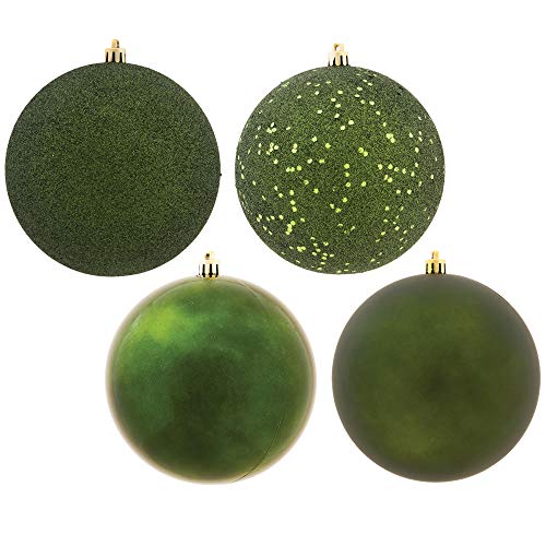 Vickerman 2.4" Moss Green 4-Finish Ball Ornament Assortment, 24 per Box