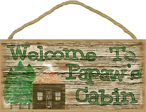 Blackwater Trading Welcome to Papaw's Cabin 5"x10" Rustic Grandfather Sign Plaque