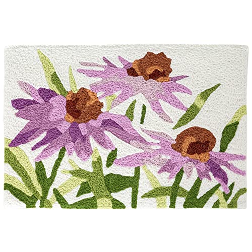 Home Comfort Violet Daisy Garden Jellybean Accent Rug with Flowers Floral Rug 20"x30" Doormat