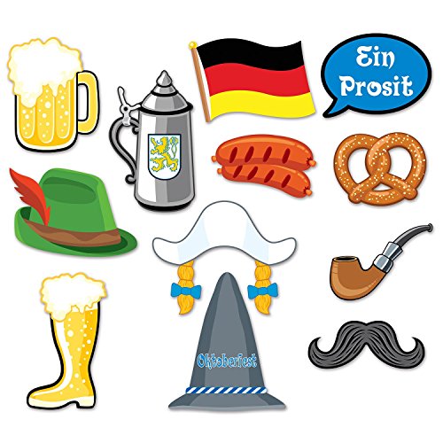 Beistle Oktoberfest Assorted Designs Photo Fun Signs - 12 Pcs.