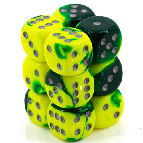 Chessex 26654 Gemini 16mm d6 Dice Block, Multicolor