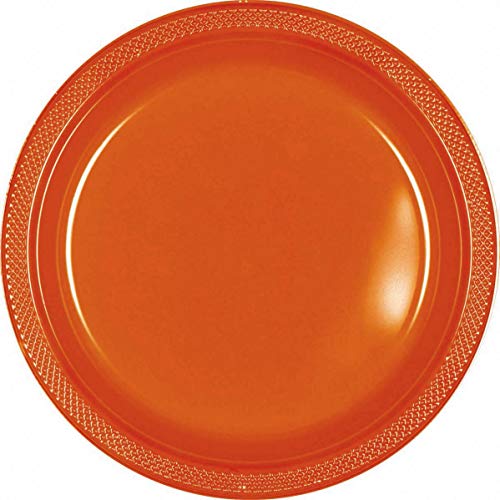 Amscan Orange Peel Round Plastic Plates, 9", Pack of 20| Party Supply