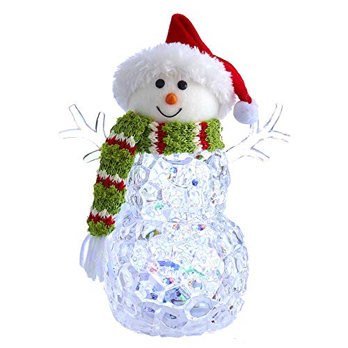 Kurt Adler Kurt S. Adler 9.45-Inch Battery-Operated Light-Up Snowman Table Piece, Multi