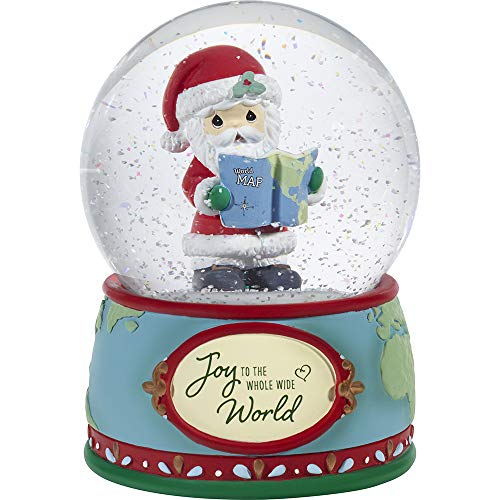 Precious Moments Annual Santa with Map Waterball, Multi