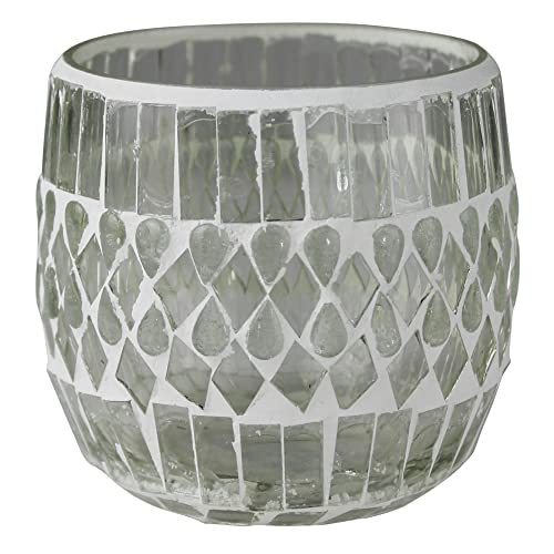 HomArt Optic Mosaic Tealight, Glass, Clear