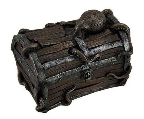 Unicorn Studio Veronese Resin Decorative Boxes Octopus Escape Decorative Deep Sea Treasure Chest Trinket Box 5 X 4 X 3 Inches Brown