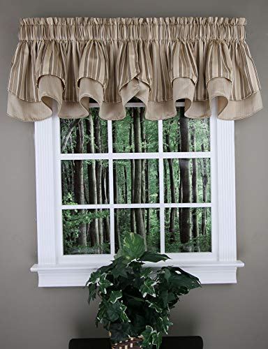 Belle Maison Windsor Scalloped Layered Valance - Linen Color
