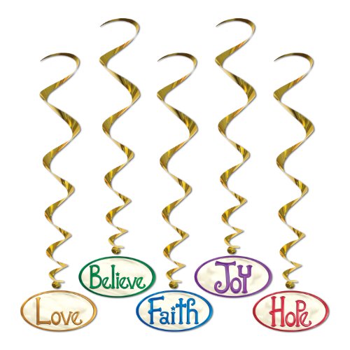 Beistle Christmas Word Whirls (5/Pkg)
