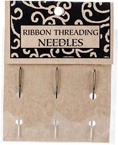 Lineco Books By Hand Ribbon Threading Needles, 2 Inches, Archival Quality Blunt Point Large Eyelet Needles Sturdy, Ideal for Threading Ribbons Stitching Books (Pack of 3)