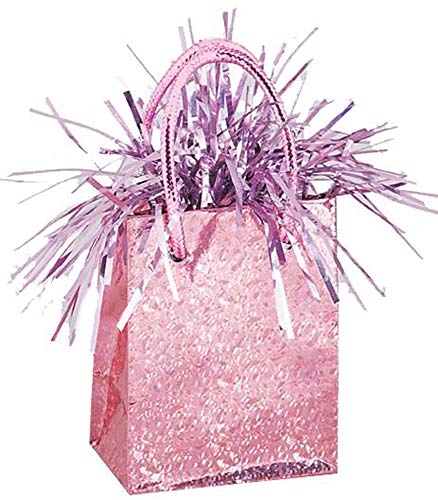 Unique Industries Mini Gift Bag Shaped Balloon Weight, Pastel Pink