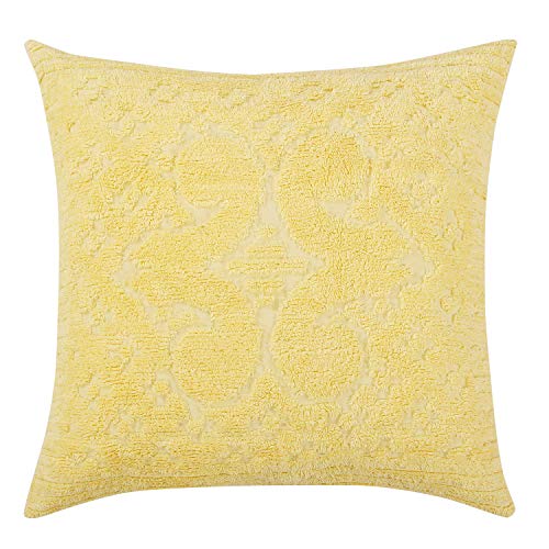 Better Trends Ashton Collection is Super Soft and Light Weight in Medallion Design 100 Pecent Cotton Tufted Unique Luxurious Machine Washable Tumble Dry, Euro Sham, Yellow
