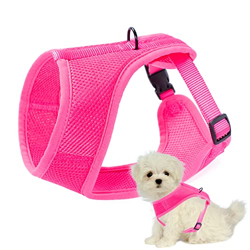 Mile High Life | Dog Cat Vest Harness | No Choke Pull | Easy Step-in | Breathable Soft Mesh Padding | Puppy Training Halter | Hot Pink | Medium Girth (15.7"-23.2")