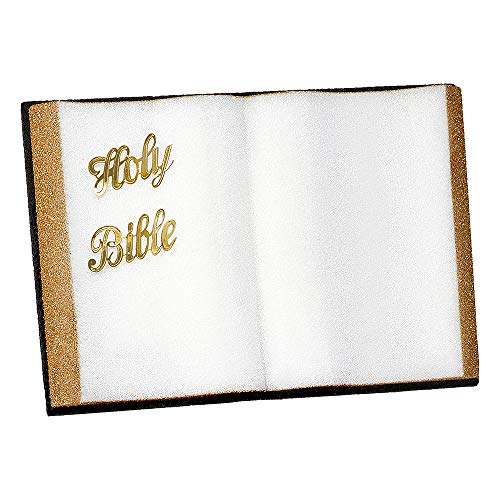 FloraCraft Styrofoam Bible Gold Edges and Letters, 18 by 12 by 1.5-Inch, Black/White